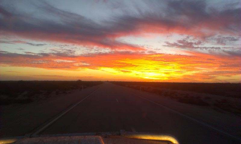 Sunset on the Nullabor